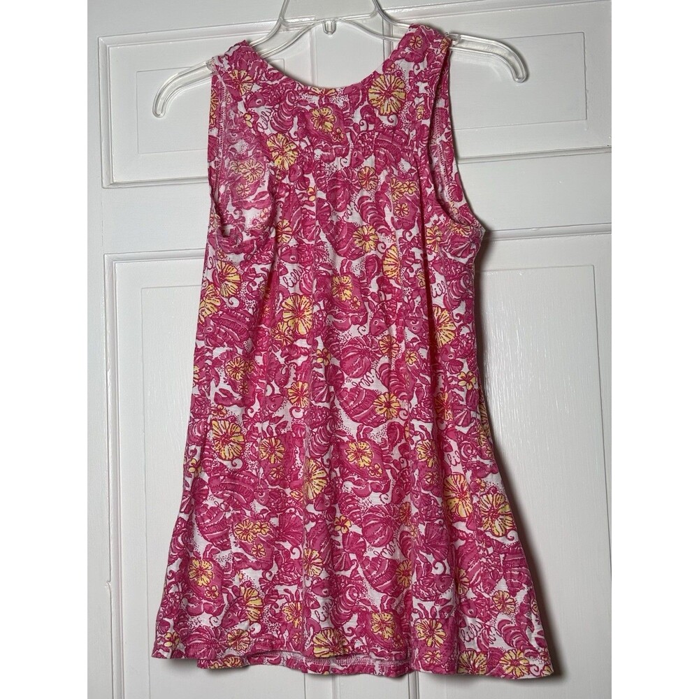 Lilly Pulitzer Gale Tunic Style Tank Top Pink/Yellow Floral Women's M #34065 - Picture 3 of 7